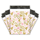 Pink & Gold Heart 10x13 Poly Mailer – Chic & Durable Shipping Envelopes