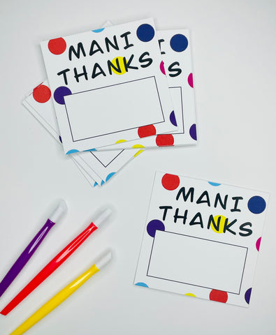 3” Mani thanks cards - set of 20