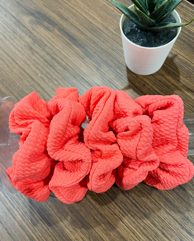 Coral liverpool scrunchie