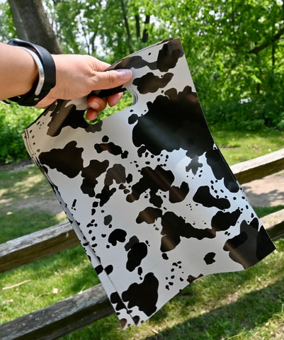 Cow hide 9x12 merchandise bag