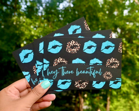 Leopard turquoise lips 4x6 insert cards