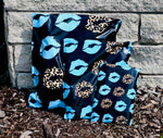 Leopard turquoise lips 14x17 premium poly mailers