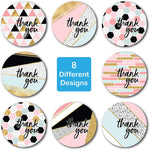 Modern thank you 1.5” assorted stickers - set of 50