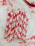 Horror blood spatter  halloween reusable 9” straw - individually packaged