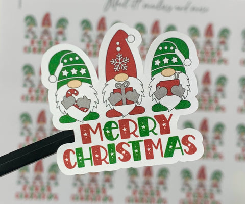 Christmas gnomes 1.5 stickers - 20 stickers per sheet
