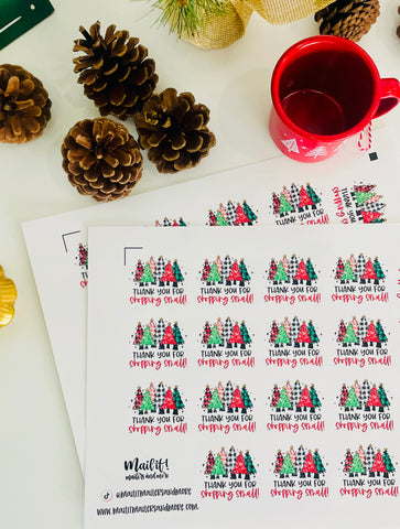 Christmas tree 1.8” stickers - 18 stickers per sheet