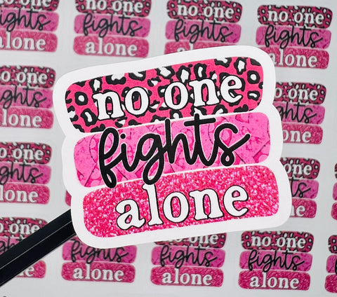 No one fights alone cancer 1.7” stickers - 23 stickers per sheet