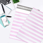 Pink Watercolor Stripe 10x13” Premium Poly Mailer - set of 10