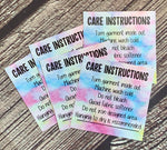 Pastel 3x3 washing instruction cards – set of 24