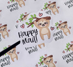 Happy mail! sloth 2” stickers - 18 stickers per sheet