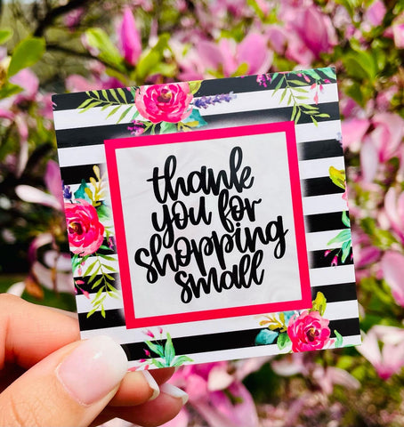 Beautiful blooms 3” thank you cards