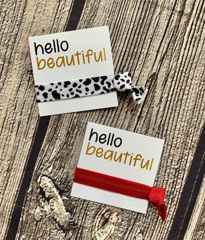 Cow print assorted hair tie and card
