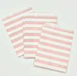 Pink stripe paper bags 5x6.5- set of 10