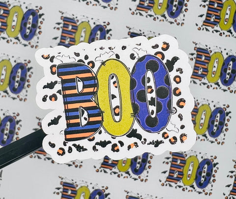 Halloween Boo 1.8” stickers - 23 stickers per sheet