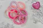 Valentine pink assorted hair coils - set of 10