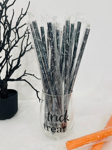 Halloween skeletons reusable 9” straw - individually packaged