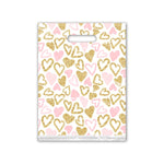 Pink & gold heart 9x12 merchandise bag