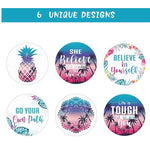 Pineapple vibrant 1.5” assorted stickers - set of 50