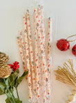 Christmas reusable *rim stopper on bottom 9” straw - individually packaged