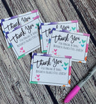 Heart 3x4 thank you cards - set of 10