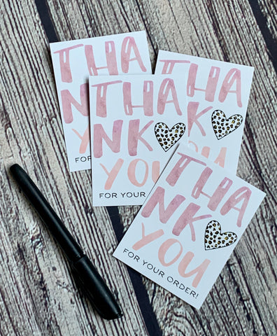 Leopard 3x4 thank you cards - pack of 20