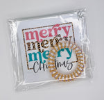 Merry merry merry Christmas hair coil and 3” vinyl sticker bundle