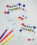 3” Mani thanks cards - set of 20