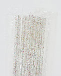 Clear glitter 9” reusable straw - individually packaged