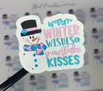 Warm winter wishes 1.75” stickers - 20 stickers per sheet