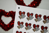 Stylish hearts 2” stickers - 16 stickers per sheet