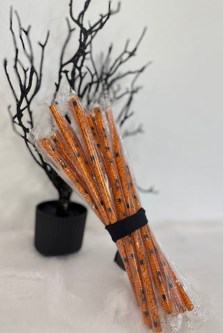 Halloween spider web reusable 9” straw - individually packaged