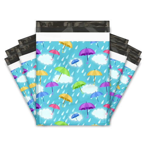 10x13 Colorful umbrellas premium poly mailer - set of 10