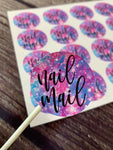 nail mail 1.5” stickers - 20 stickers per sheet